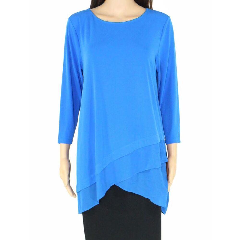 Alfani Womens Crossover Tunic Blouse